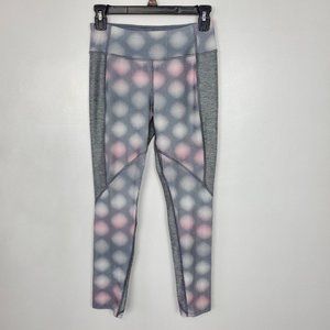 Avia Girl's Gray Pink White Dots Activewear Leggings Size L (10-12)